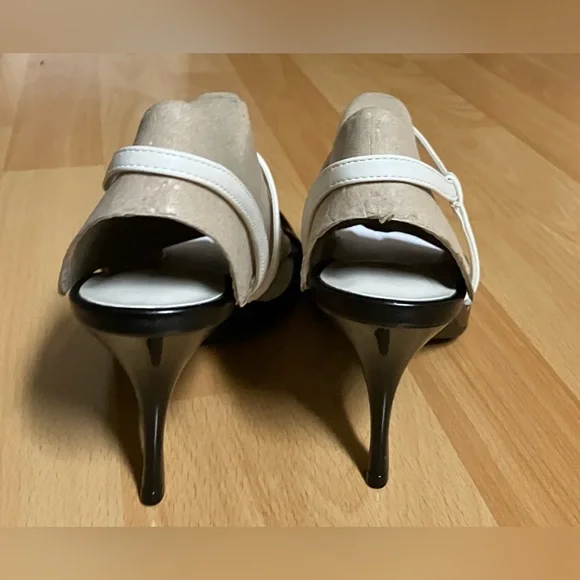 Nine West Black and Cream Women's Strappy High Heel Sandals Size 7.5 - Picture 6 of 8